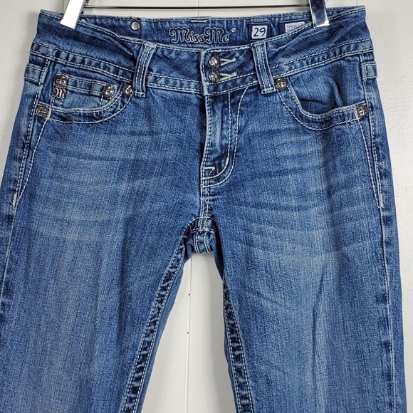 Miss  Me rhinestone bling studded bootcut JP5011-3 jeans size 29 - Picture 9 of 16
